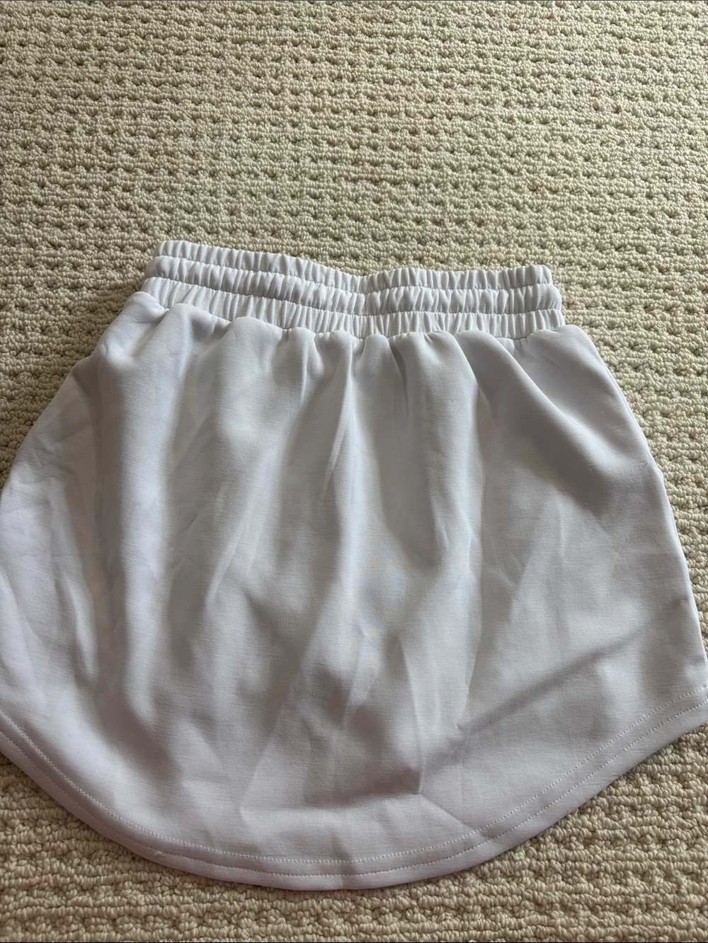 White Drawstring Active Mini Skirt with Side Pockets - Picture 2 of 3